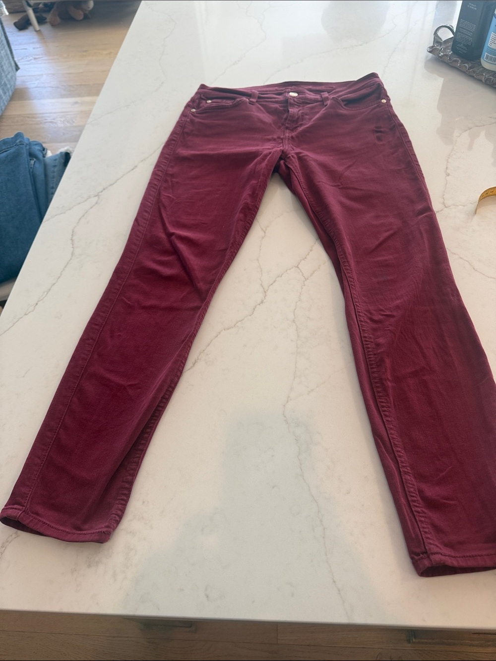7 For All Mankind Women's Wine Skinny Jeans